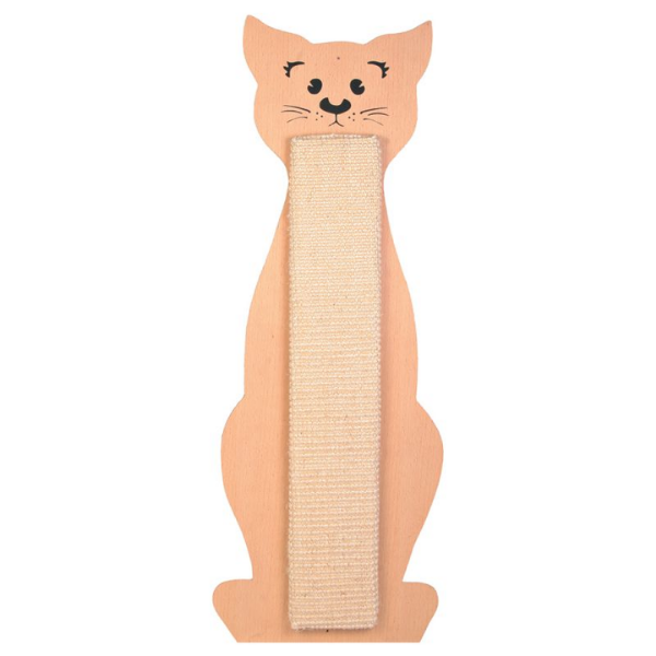 Image of Tavoletta Tiragraffi in legno a forma di gatto Trixie - 1 pezzo