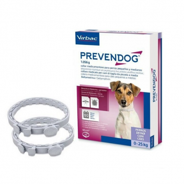 Image of Virbac Collare Antiparassitario Prevendog - 2 Collari da 60 cm - per cani 0-25 kg - Antiparassitario per cani - 1° ORDINE? scegli lo sconto BZR5 / BZR20 + 200 punti fedeltà010