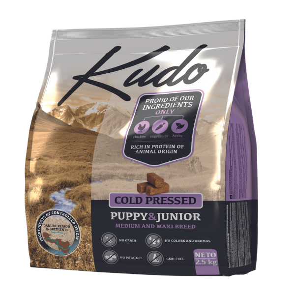 Image of Kudo Grain Free Puppy & Junior Medium/Maxi Pollo: 2,5 Kg