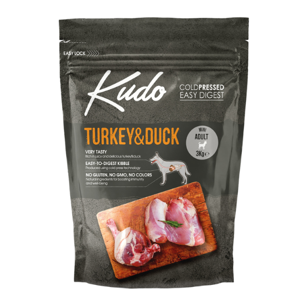 Image of Kudo Low Grain Adult Mini Tacchino e Anatra - 3 Kg Croccantini per cani