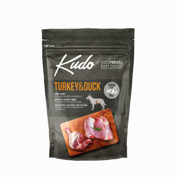 Image of Kudo Low Grain Senior Light Tacchino e Anatra - 3 Kg Croccantini per cani