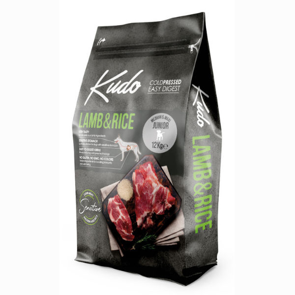 Kudo Low Grain Junior Medium/Maxi Agnello e Riso - 12 Kg - SPEDIZIONE GRATIS 1° ORDINE + scegli lo sconto BZR5 / BZR20