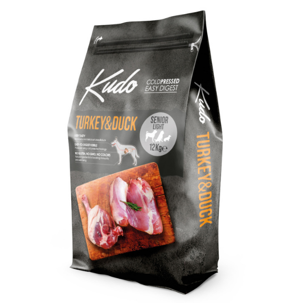 Kudo Low Grain Senior Light Tacchino e Anatra - 12 Kg