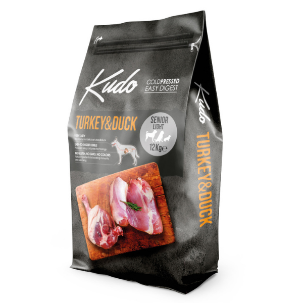 Image of Kudo Low Grain Senior Light Tacchino e Anatra - 12 Kg Croccantini per cani