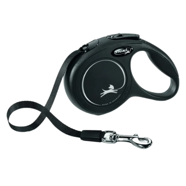 Guinzaglio New Classic Tape Flexi - Nero - Medium - 5 mt