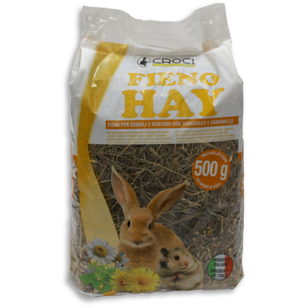 Fieno Hay Tarassaco e Camomilla Croci Rabbit - 500 gr - Mangime per conigli - 1° ORDINE? scegli tra BZR5 / BZR20 + 200 pt fedeltà