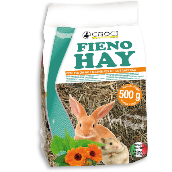 Fieno Hay Ortica e Calendula Croci Rabbit - 500 gr - Mangime per conigli - SPEDIZIONE GRATIS 1° ORDINE + scegli lo sconto BZR5 / BZR20