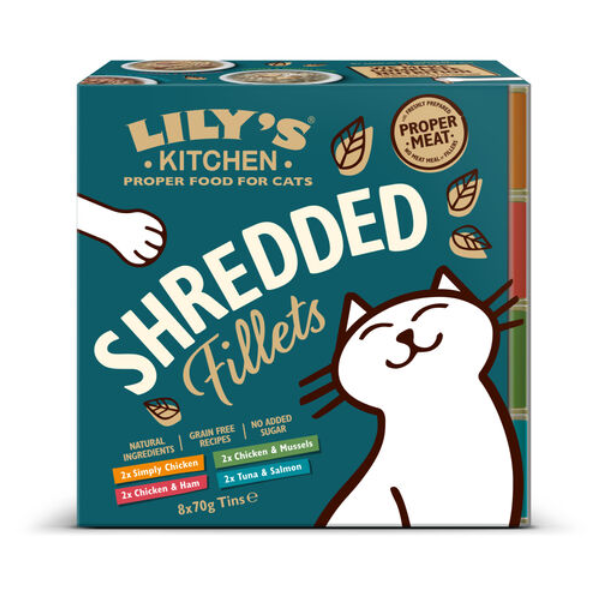 Image of Lily's Kitchen Cat Multipack Shredded Fillets - Multipack 8x70 gr Cibo umido per gatti