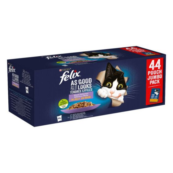 Image of Purina Felix Multipack Ghiottonerie Mixed Selection Multipack - 44 pezzi da 85 gr Cibo umido per gatti