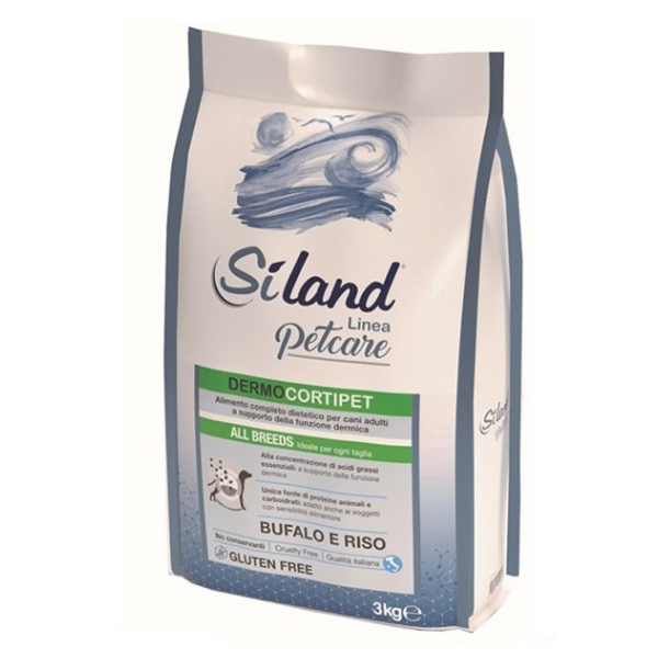 Image of Siland Dermocortipet Dog Adult Bufalo e Riso All Breeds - 3 Kg Croccantini per cani Monoproteico crocchette cani