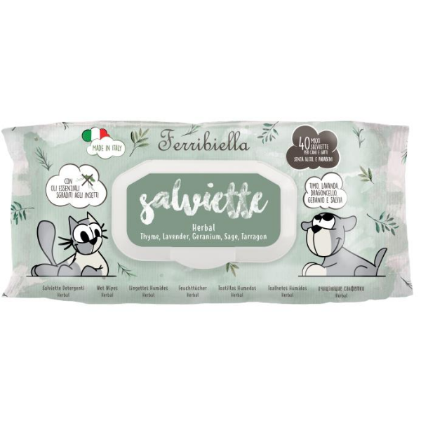 Salviette detergenti per cani e gatti Pet Wipes 40 Pezzi - Padovan