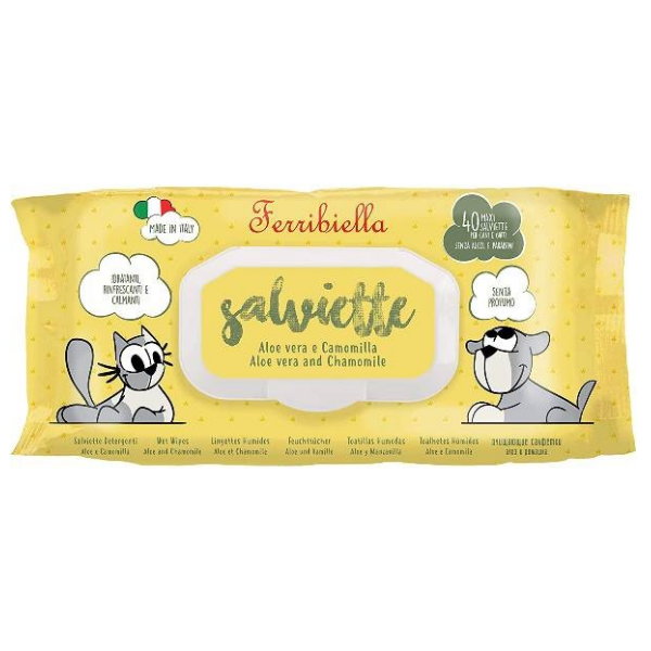 Salviette Detergenti Ferribiella 40 pezzi - Aloe e Camomilla