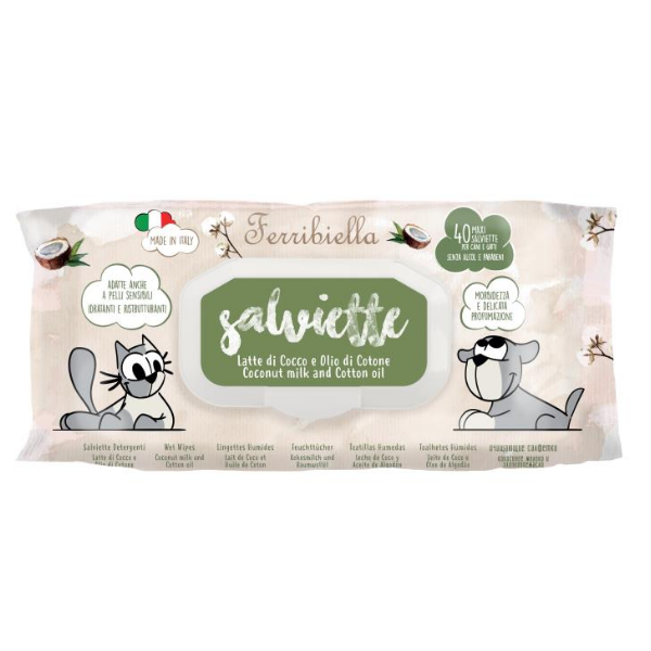 Salviette Detergenti Ferribiella 40 pezzi - Cocco e Cotone