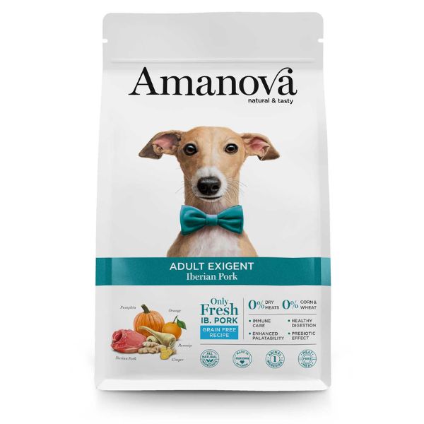 Image of Amanova Adult Exigent Maiale Fresco Grain Free - 10 Kg Croccantini per cani
