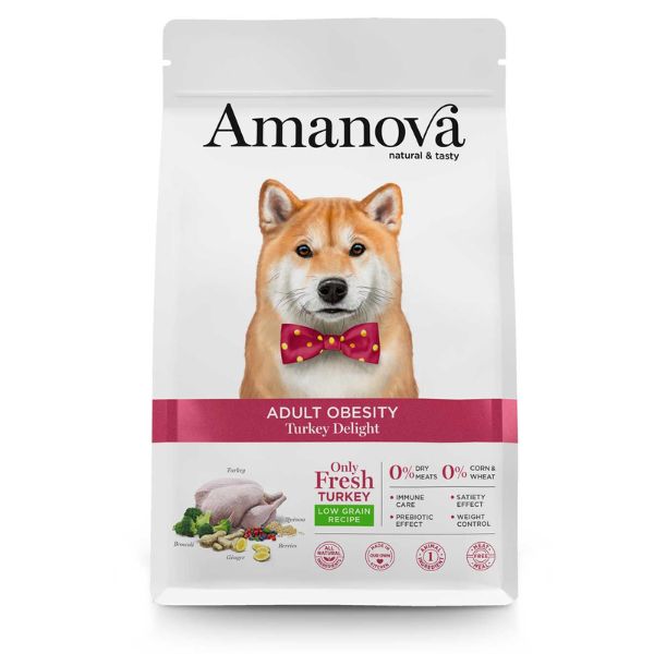 Image of Amanova Adult Obesity Delight Tacchino - 10 Kg Croccantini per cani