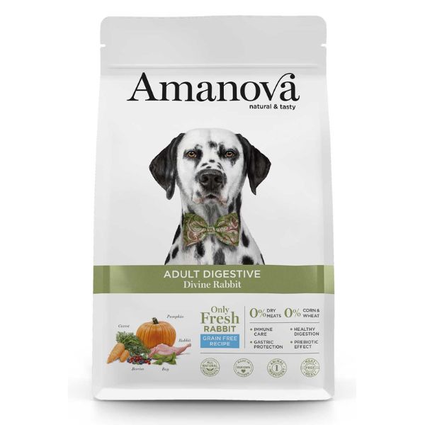 Image of Amanova Adult Digestive Coniglio Grain Free - 2 Kg Croccantini per cani