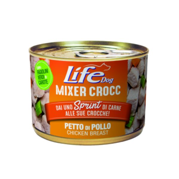 Image of Life Dog Umido Mixer Crocc Grain Free 150 gr - Petto di Pollo Confezione da 6 pezzi Monoproteico crocchette cani Cibo Umido per Cani