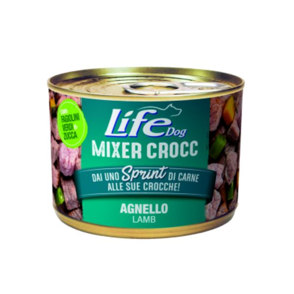 Image of Life Dog Umido Mixer Crocc Grain Free 150 gr - Agnello Confezione da 6 pezzi Monoproteico crocchette cani Cibo Umido per Cani