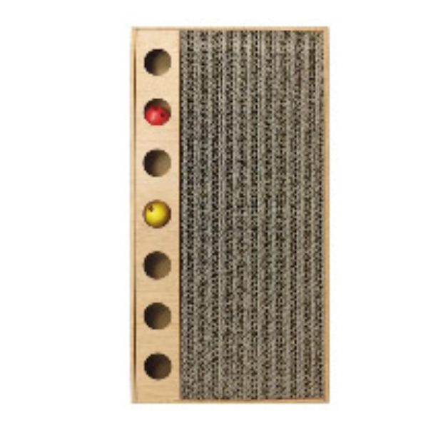 Image of Tiragraffi in cartone con palline Record - 1 tiragraffi: 48x25x5h cm - Tiragraffi gatto - SPEDIZIONE GRATIS 1° ORDINE + scegli lo sconto BZR5 / BZR20010