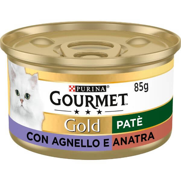 Image of Purina Gourmet Gold Patè Umido Gatto 85 gr - Agnello e Anatra Confezione da 24 pezzi Cibo umido per gatti