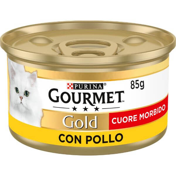 Image of Purina Gourmet Gold Cuore Morbido Umido Gatto 85 gr - Pollo Confezione da 24 pezzi Cibo umido per gatti