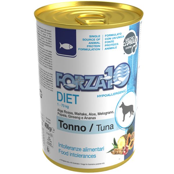 Image of Forza10 Diet Patè monoproteico per cani 400 gr - Tonno Cibo Umido per Cani