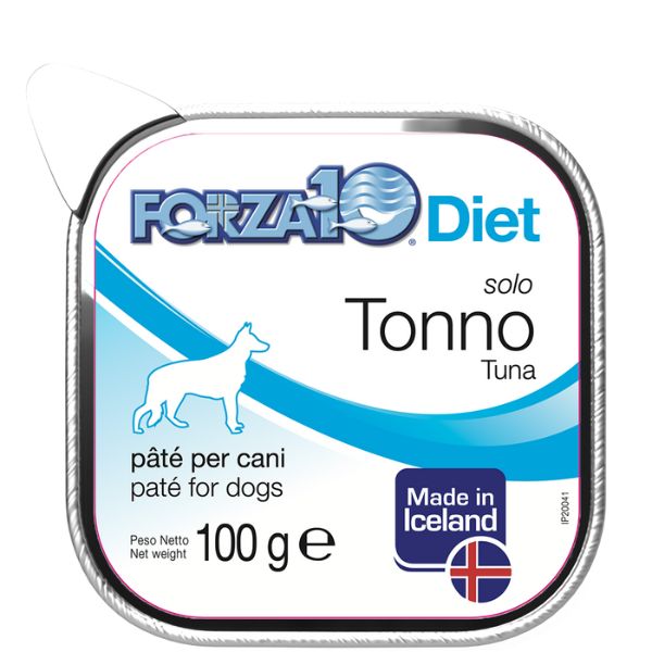 Image of Forza10 Diet Solo patè monoproteico per cani 100 gr - Tonno Confezione da 6 pezzi Cibo Umido per Cani