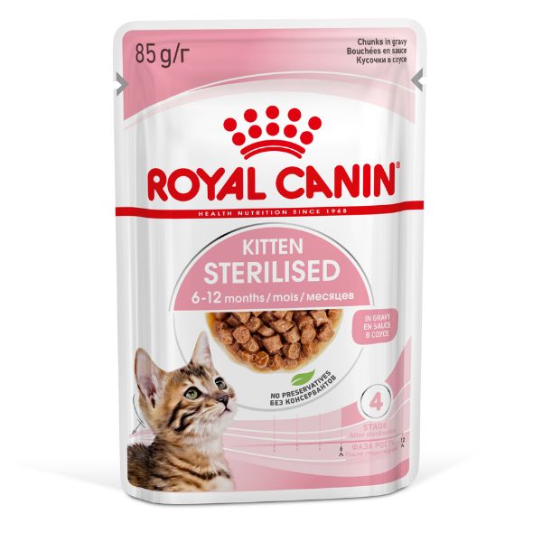 Image of Royal Canin Kitten Sterilised 85 gr - in Salsa Confezione da 12 pezzi Cibo umido per gatti