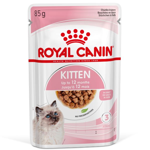 Image of Royal Canin Kitten Gravy Cat Wet Food - 85 gr Confezione da 12 pezzi Cibo umido per gatti