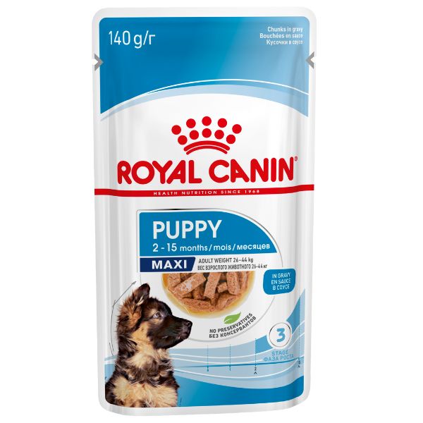 Image of Royal Canin Puppy Umido - Maxi 140 gr Confezione da 12 pezzi Cibo Umido per Cani
