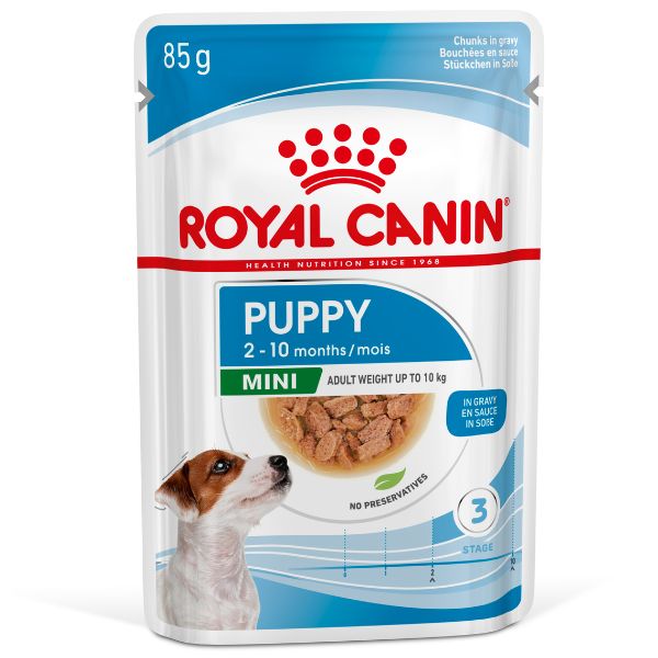 Image of Royal Canin Puppy Umido - Mini 85 gr Confezione da 12 pezzi Cibo Umido per Cani