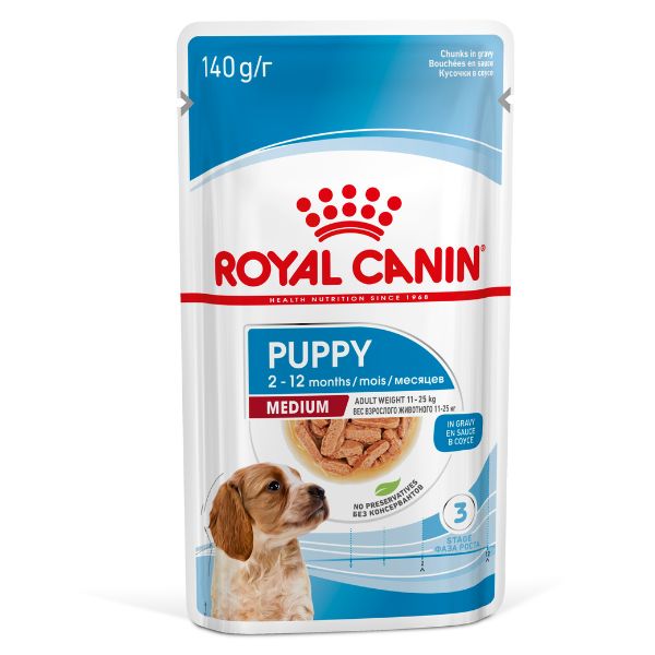 Image of Royal Canin Puppy Umido - Medium 140 gr Confezione da 12 pezzi Cibo Umido per Cani