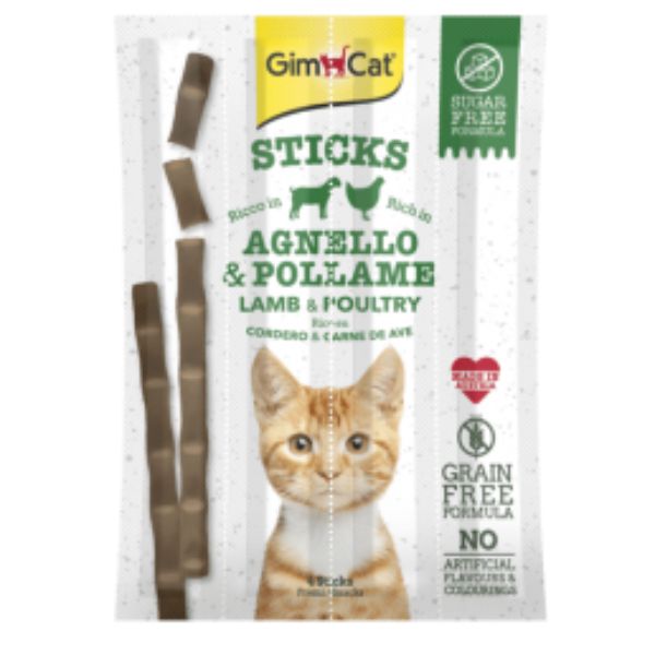 Image of Gim Cat Snack Sticks Grain Free - Agnello e Pollame