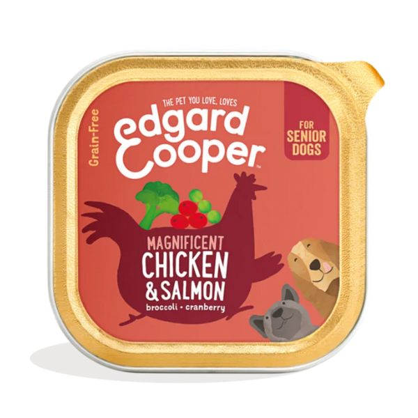 Edgard & Cooper Grain Free 150 gr - Senior Pollo e Salmone Confezione da 11 pezzi