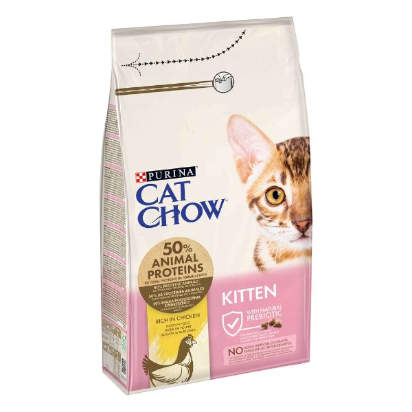 Image of Purina Cat Chow Kitten ricco di Pollo - 1,5 kg Croccantini per gatti