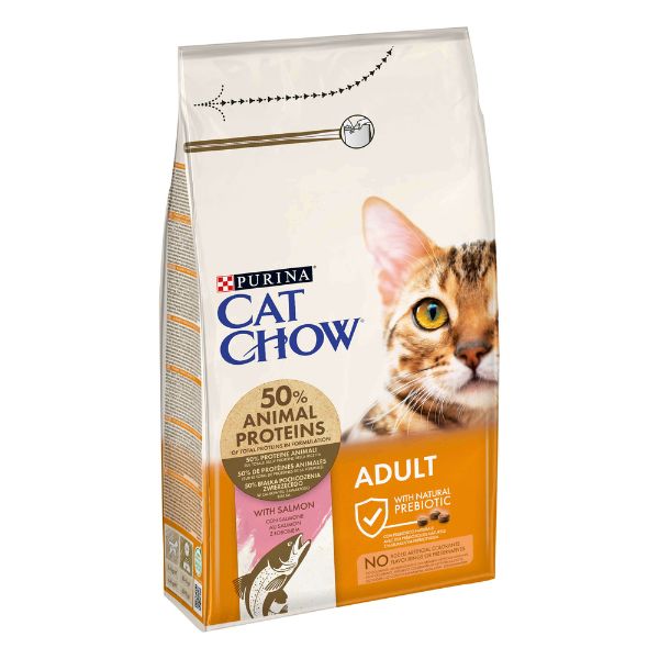 Image of Purina Cat Chow Adult ricco in Salmone - 1,5 kg Croccantini per gatti