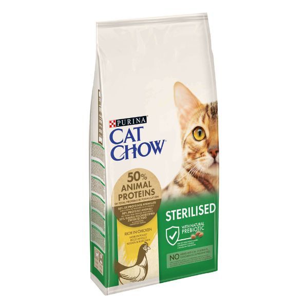 Image of Purina Cat Chow Sterilised ricco di Pollo - 10 kg Croccantini per gatti