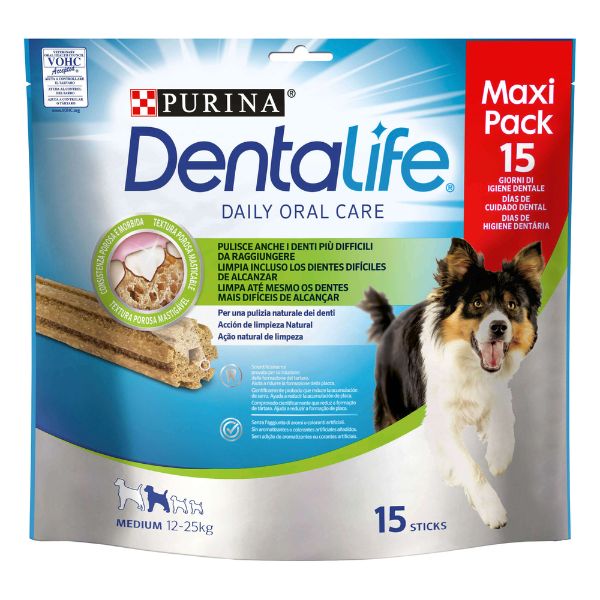 Purina Dentalife Snack Cane Igiene Orale Maxi Pack - Medium - Pack da 15 stick