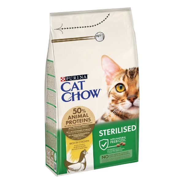 Image of Purina Cat Chow Sterilised ricco di Pollo - 1,5 kg Croccantini per gatti