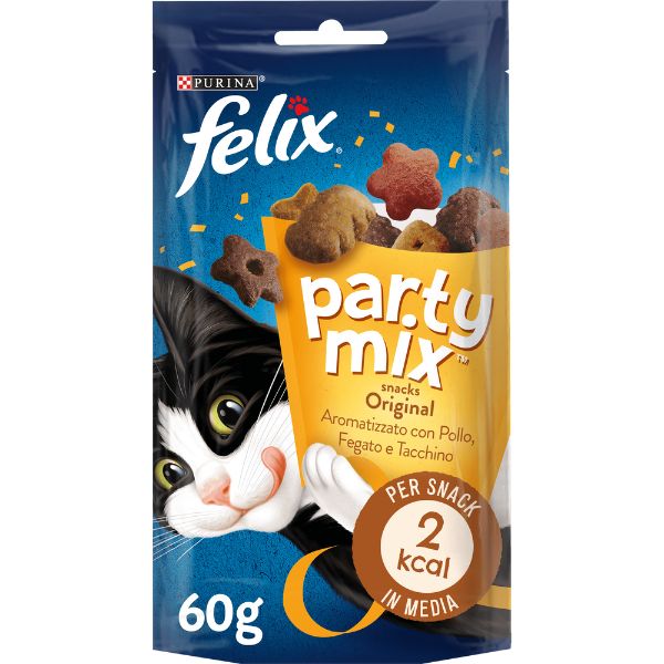 Image of Purina Felix Party Mix Original Mix - pollo, fegato e tacchino - 60 gr