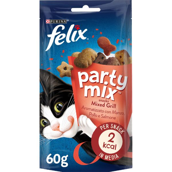 Image of Purina Felix Party Mix Mixed Grill - manzo, pollo e salmone - 60 gr