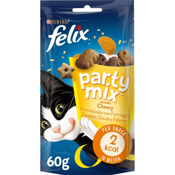 Image of Purina Felix Party Mix Cheezy Mix - cheddar, gouda ed edamer - 60 gr
