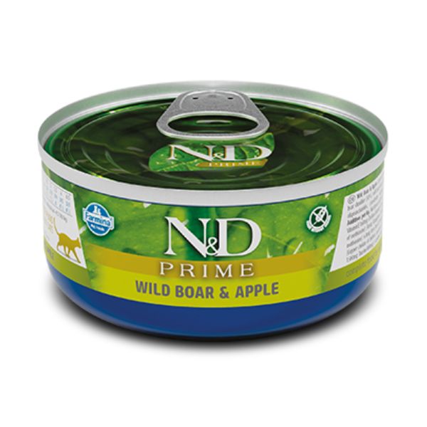 Farmina N&D Prime Grain Free Feline 70 gr - Cinghiale e Mela Confezione da 30 pezzi - Cibo umido per gatti - SPEDIZIONE GRATIS 1° ORDINE + scegli lo sconto BZR5 / BZR20