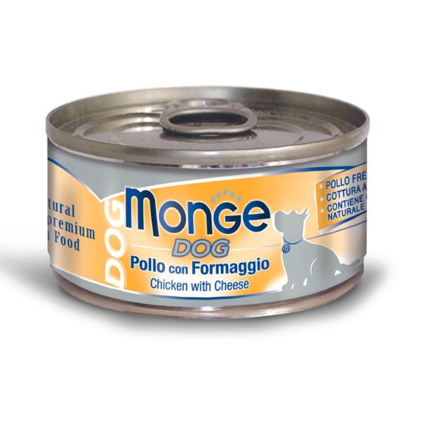 Image of Monge Natural Superpremium Dog 95 gr - Pollo con Formaggio Confezione da 6 pezzi Cibo Umido per Cani