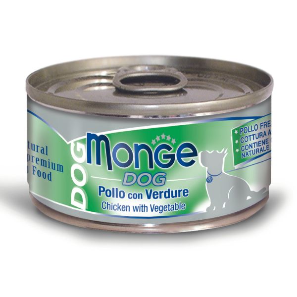 Image of Monge Dog Adult Pezzetti Gluten Free 95 gr - Pollo con Verdure Confezione da 6 pezzi Cibo Umido per Cani