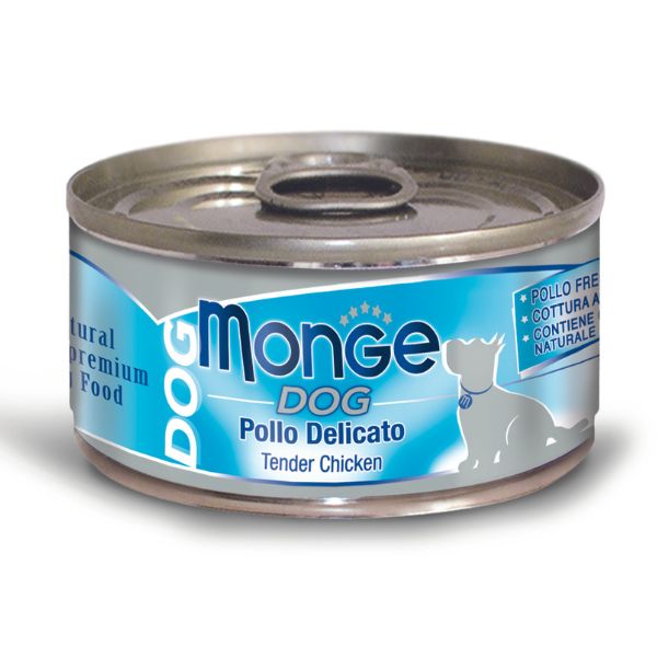 Image of Monge Dog Adult Pezzetti Gluten Free 95 gr - Pollo Delicato Confezione da 6 pezzi Cibo Umido per Cani