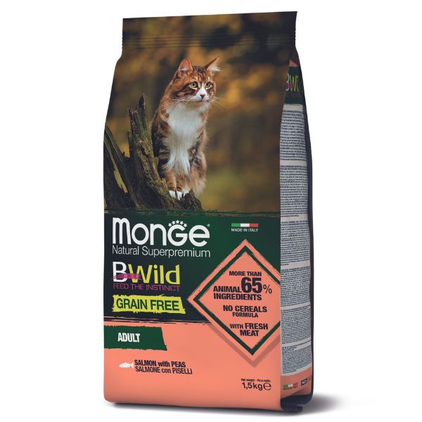 Monge Bwild Cat Adult Grain Free Salmone - 1,5 kg