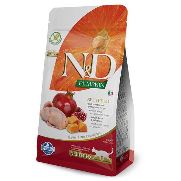 Farmina N&D Pumpkin Grain Free Neutered Feline Quaglia Zucca e Melograno - 5 kg