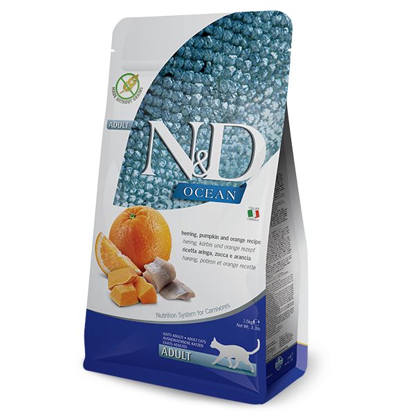 Farmina N&D Ocean Feline Aringa Zucca e Arancia - 300 gr - Croccantini per cani - SPEDIZIONE GRATIS 1° ORDINE + scegli lo sconto BZR5 / BZR20