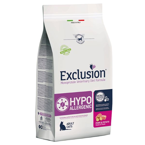 Image of Exclusion Diet Hypoallergenic Cat Maiale e Patate - 1,5 kg Dieta Veterinaria per Gatti